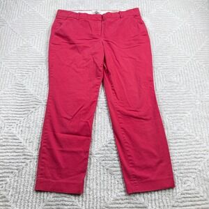 J Crew Cafe Capri Pants Women's 8 Coral Pink Flat Front Work Summer Preppy Basic
